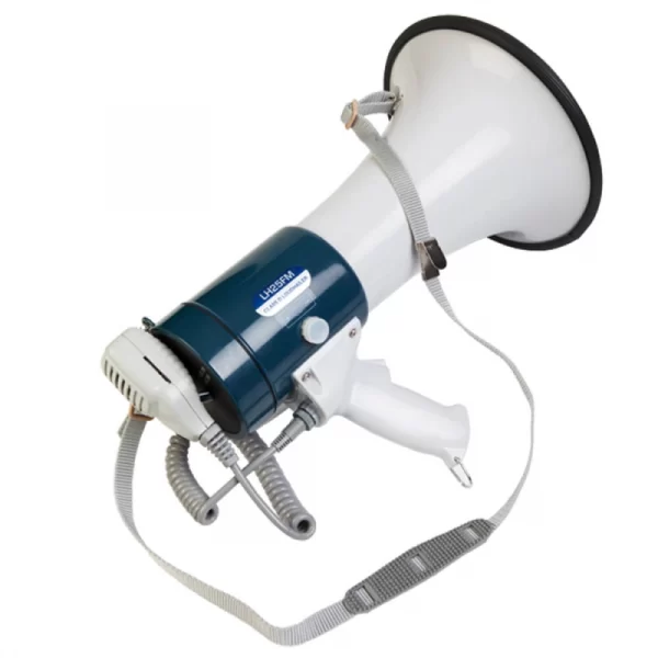 25 watt shoulder style megaphone with Foghorn, Whistle, Siren & Talk functions model number LH25FM